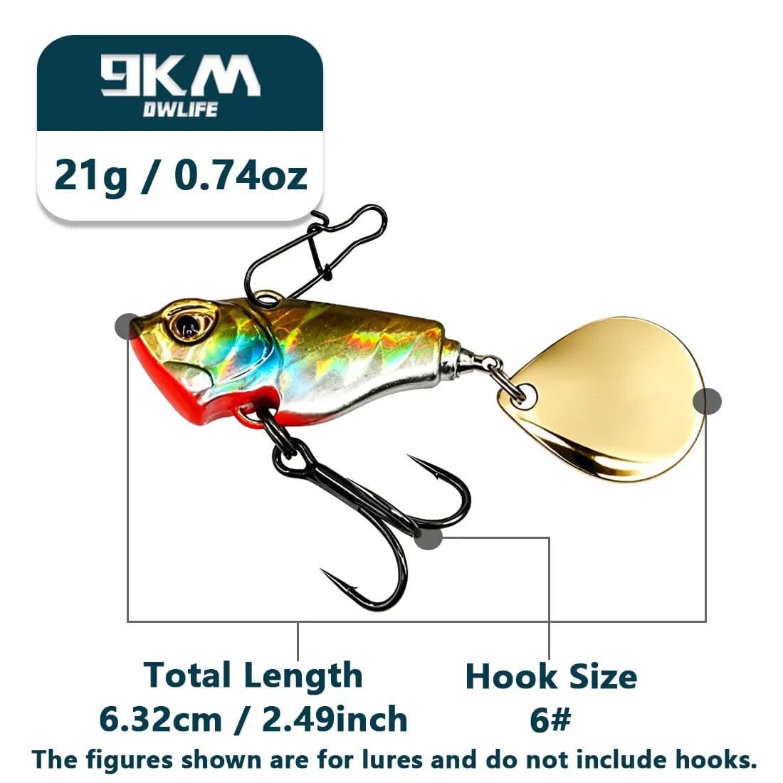Upoavat VIB-peräpyörivät crankbait-vieheet