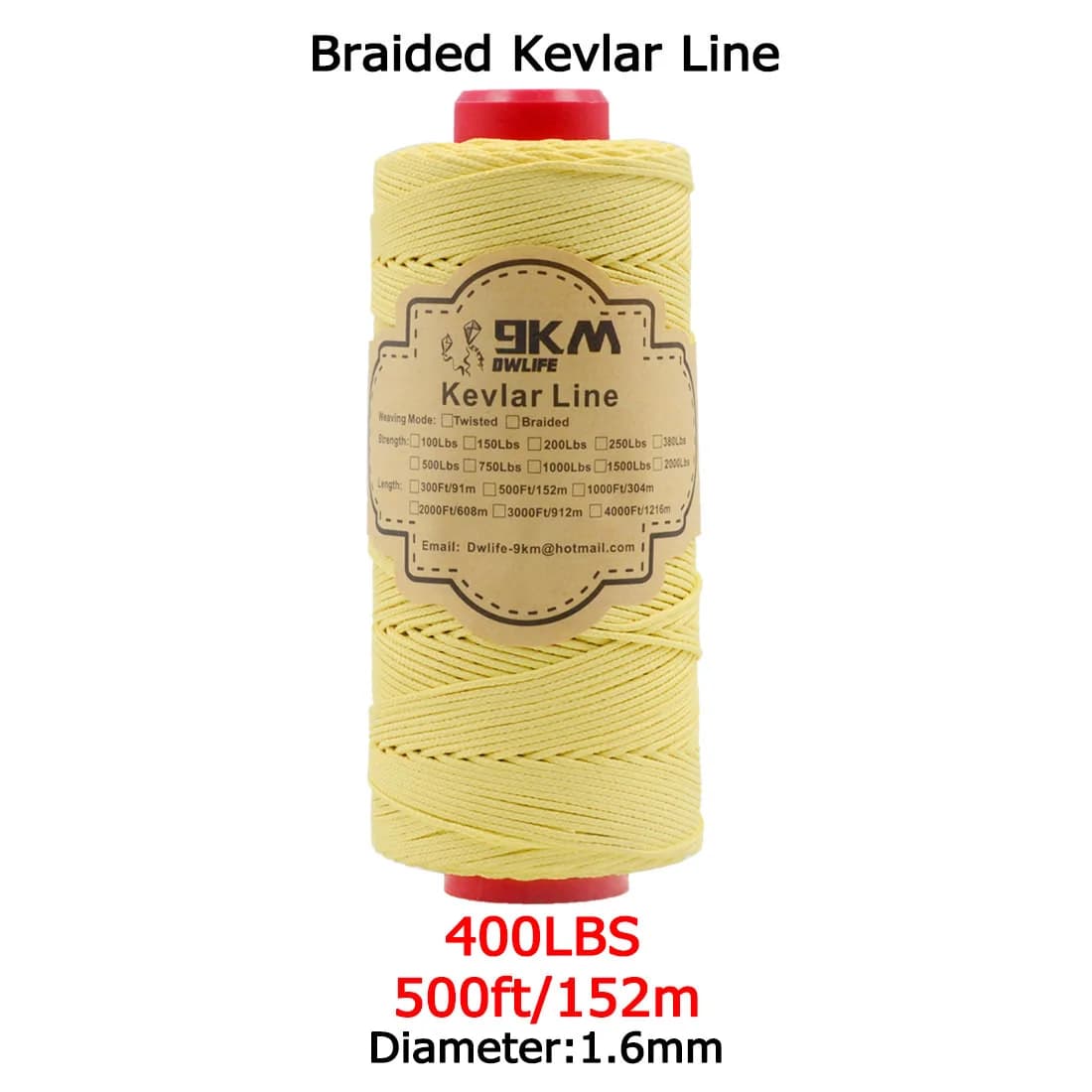 Korkean lujuuden omaava punottu Kevlar-apulinja