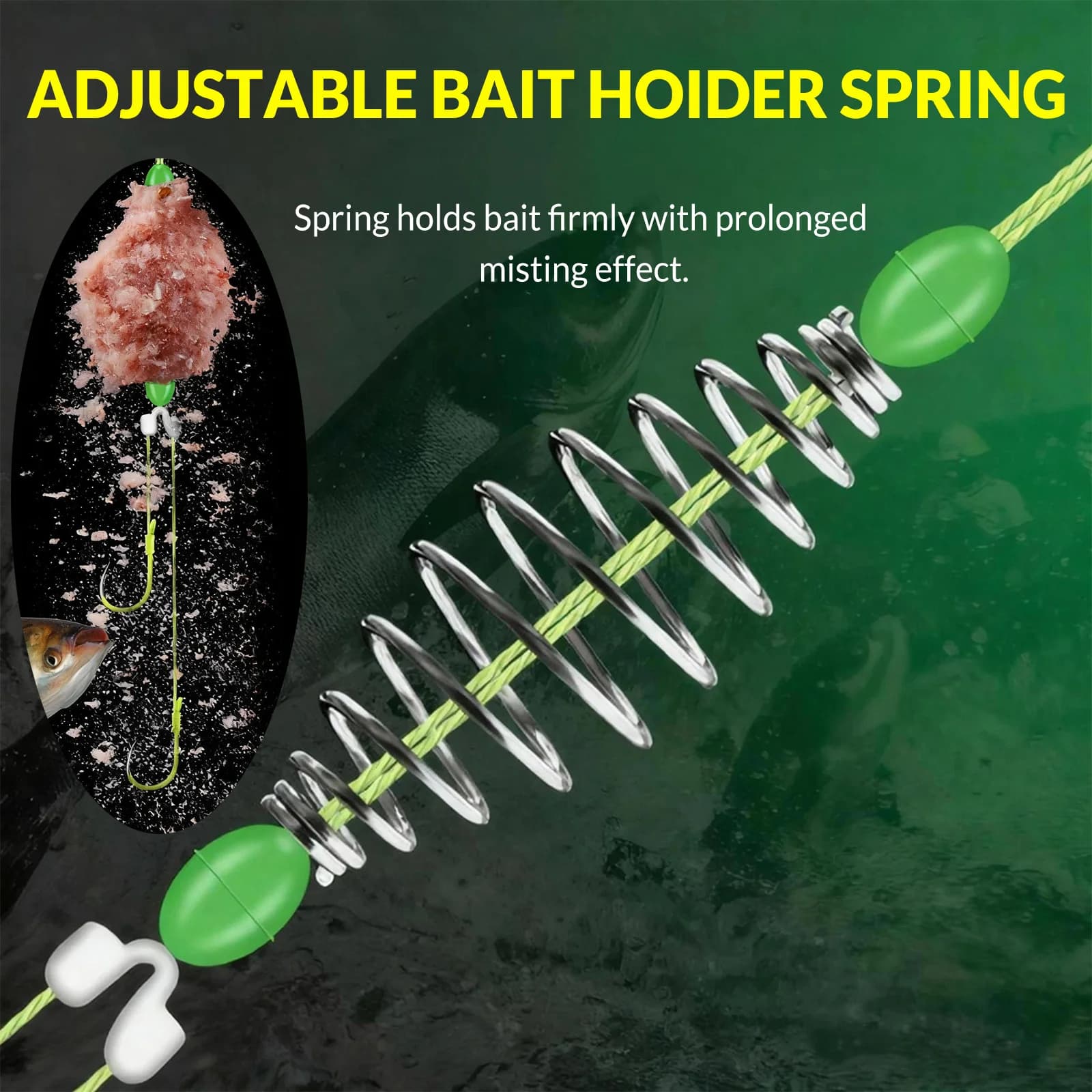 Spring Bait Cage Trap Hooks with Feeder