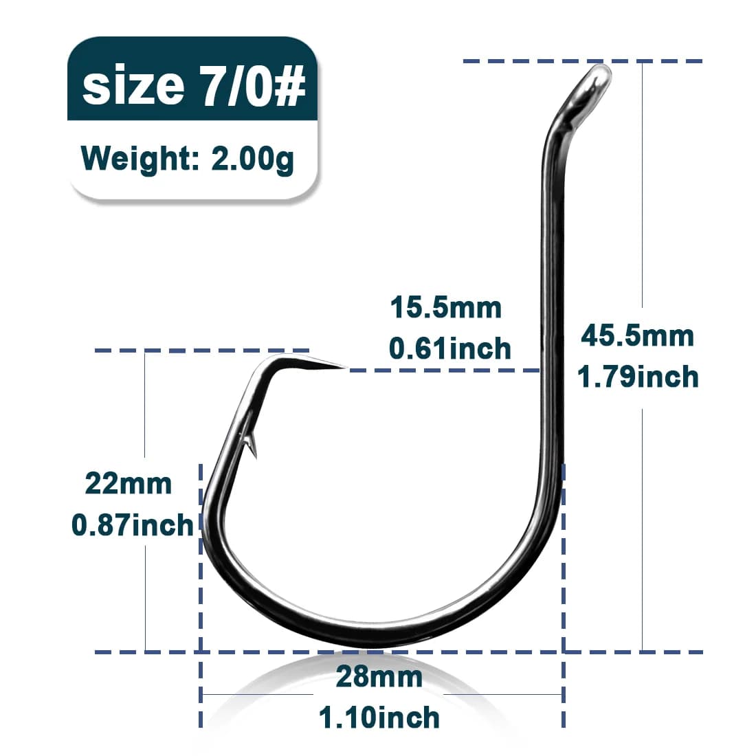 Offset-koukut (Circle Hooks), 25-50 kpl