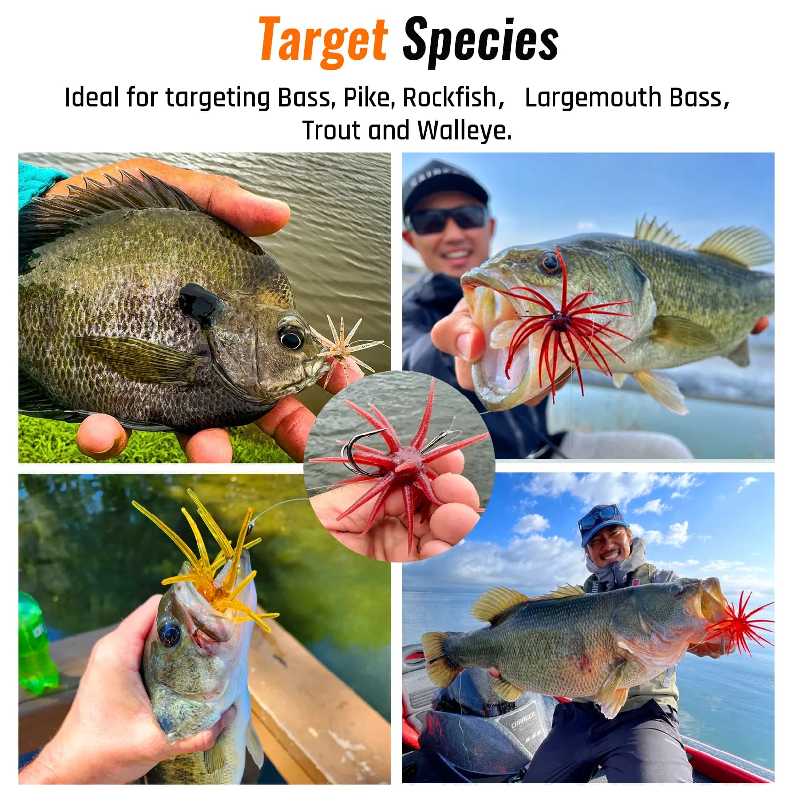 Merisiili pehmeä muovinen creature-bait bassokalastukseen