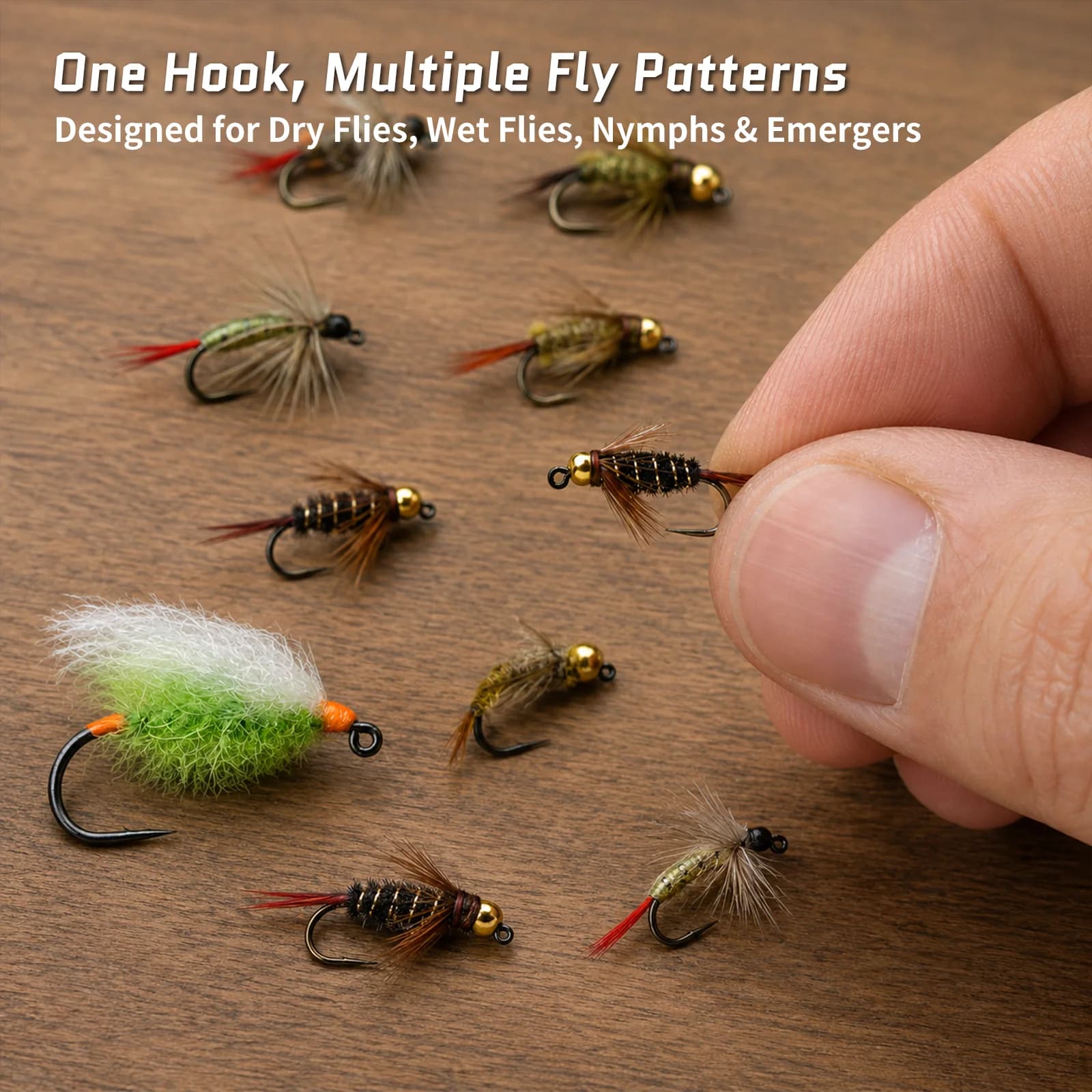 25-100 kpi barbless leveäkoukuisia jig-perhoja