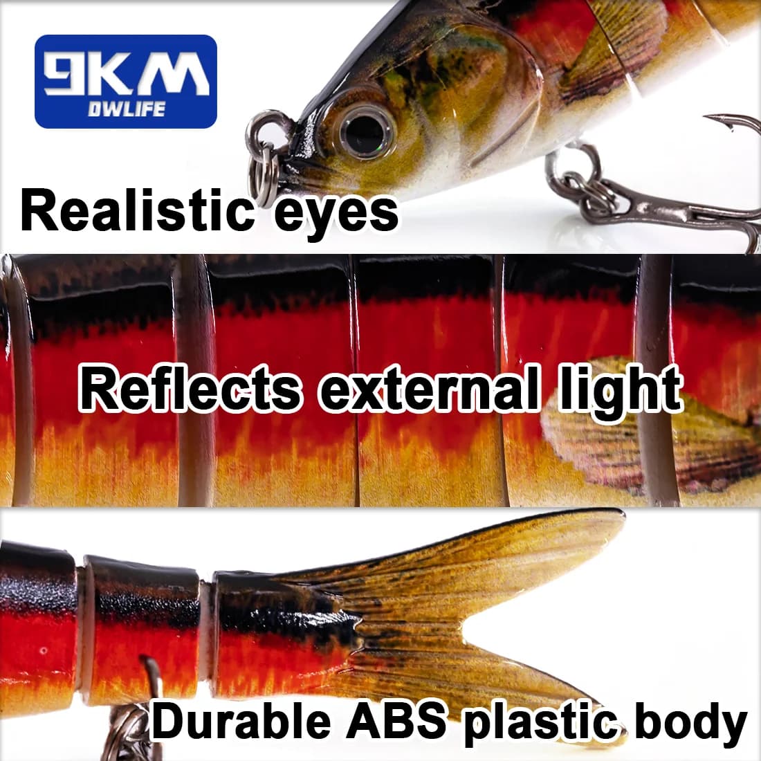 27g Monisarakkeen hidas uppoava swimbait-viehe